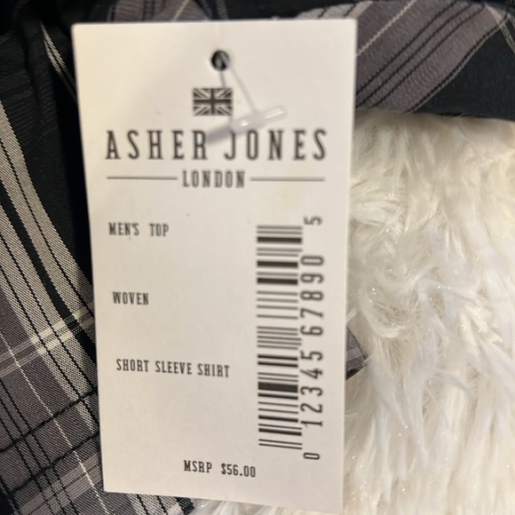 BNWT Asher Jones London Black Plaid Shirt - Picture 7 of 7
